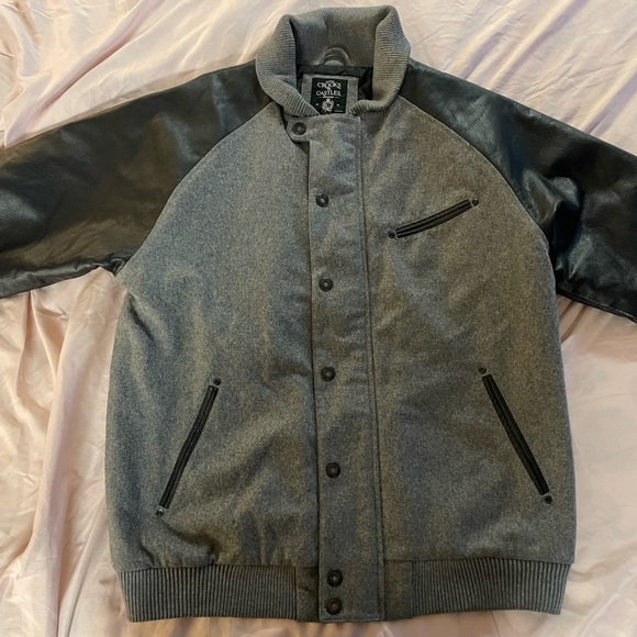 Rare Crooks and Castles Jacket 100% Leather Sleeves - Picture 6 of 7